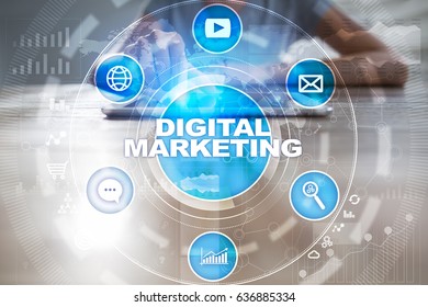 Digital Marketing Technology Concept Internet Online Stock Photo ...