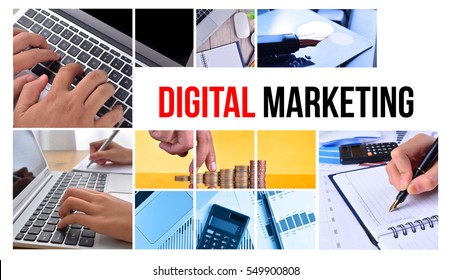 DIGITAL MARKETING Text With Collage Images