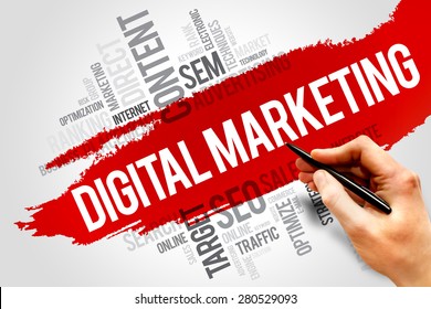 Digital Marketing Word Cloud, Business Concept