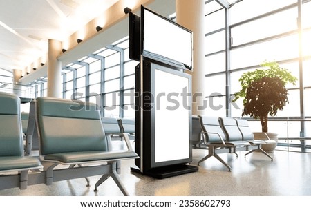 Digital media blank billboard in the airport
