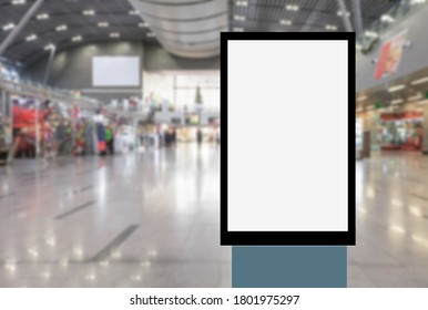 Digital Media Blank Screen Modern Panel, Signboard For Advertisement Design In A Shopping Centre