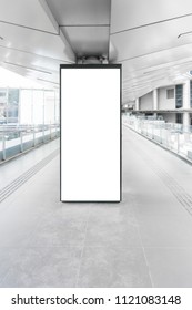 Digital media blank white screen modern panel, signboard for advertisement design in a shopping center, gallery. Mockup