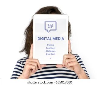 Digital Media Speech Bubble with Quotation Mark