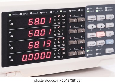 Digital meter of electrical parameters, current, voltage, frequency