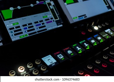 Digital Mixer And Tablet Control In Night Live Concert 