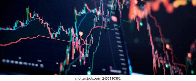 Digital money movement chart with crypto