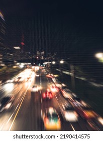 Digital Motion Blur Of City Trafic At Night 