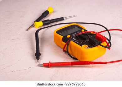 Digital multimeter for measuring electrical quantities.