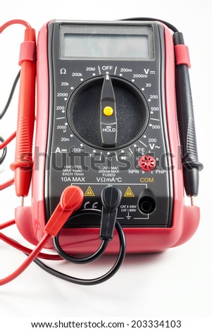 Digital multimeter  on the white background