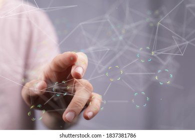 digital network binary code interface digital touch
