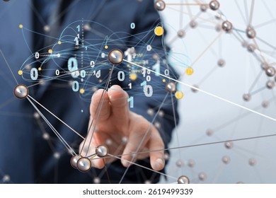 Digital Network Connection: Global Data Flow and Binary Code