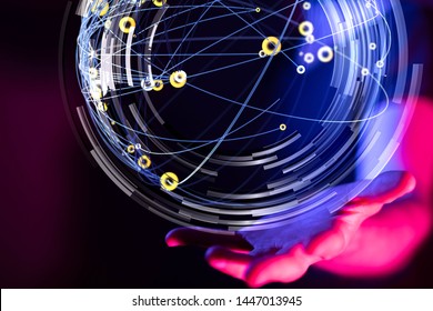 Digital Network and data concept