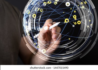 Digital Network and data concept