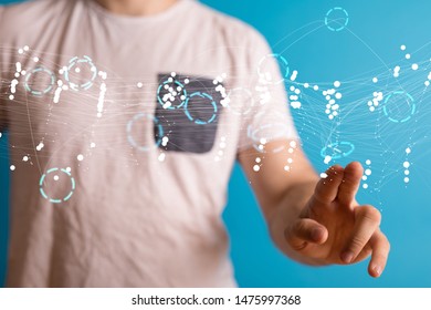Digital Network and data concept