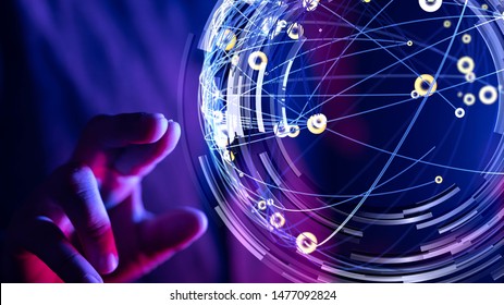 Digital Network and data concept