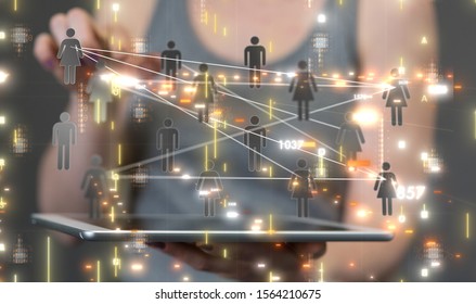 Digital Network and data concept