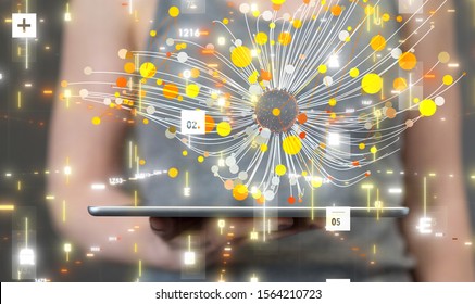 Digital Network and data concept