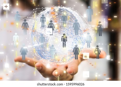 Digital Network and data concept