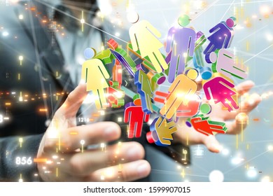 Digital Network and data concept
