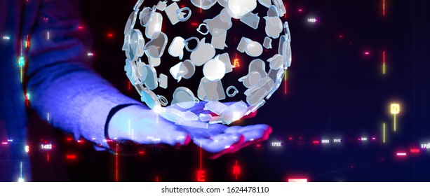 Digital Network and data concept