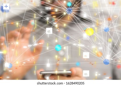 Digital Network and data concept