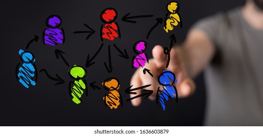 Digital Network and data concept
