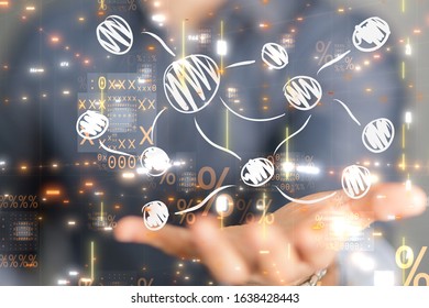 Digital Network and data concept