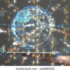 Digital Network and data concept