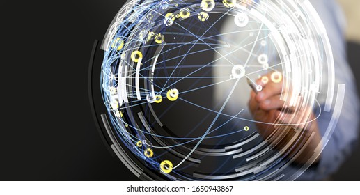 Digital Network and data concept