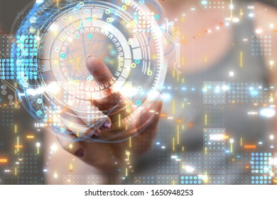 Digital Network and data concept