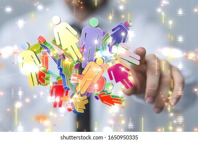 Digital Network and data concept