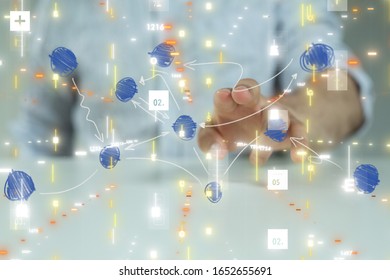 Digital Network and data concept