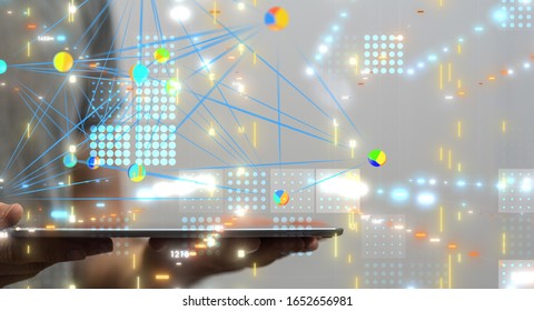 Digital Network and data concept