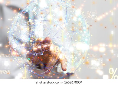 Digital Network and data concept