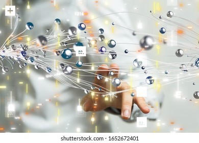 Digital Network and data concept