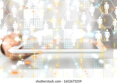 Digital Network and data concept