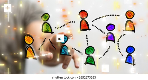 Digital Network and data concept