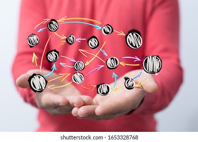 Digital Network and data concept