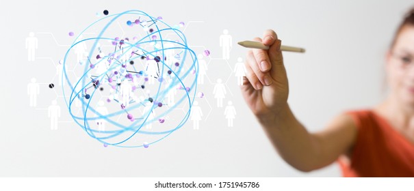 Digital Network and data concept.