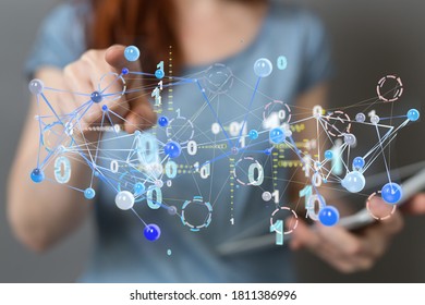 Digital Network and data concept.