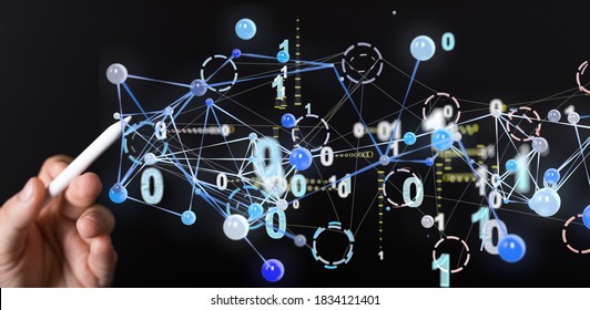 Digital Network and data concept.