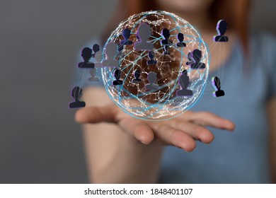Digital Network and data concept.