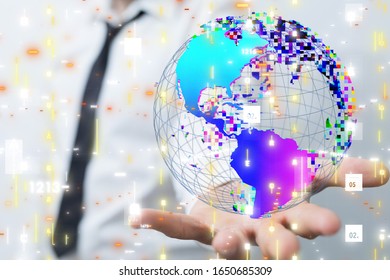 Digital Network and data concept world