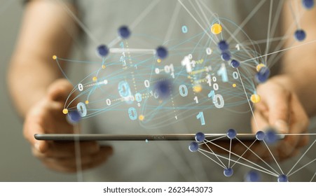 Digital Network Data Flow on Tablet