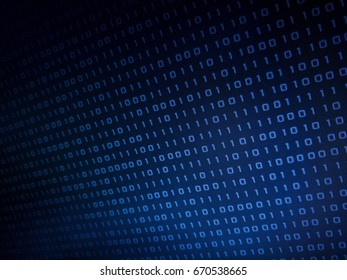 digital numbers background. blue binary image. computer technology background