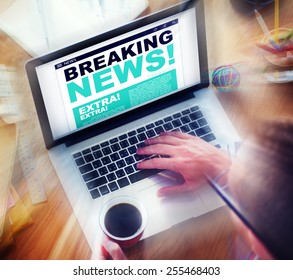 Digital Online Breaking News Headline Concept