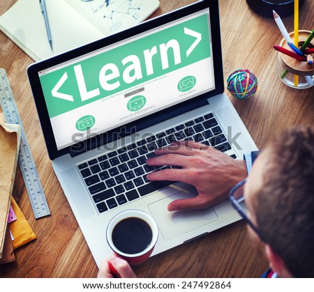 Digital Online Learn Technology Network Working Concept