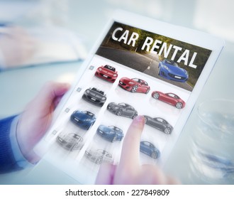 Digital Online Search Car Rental Concept