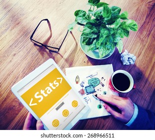 Digital Online Stats Data Analysis Analytics Browsing Concept