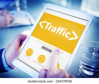 Digital Online Traffic Networking Office Working Concept